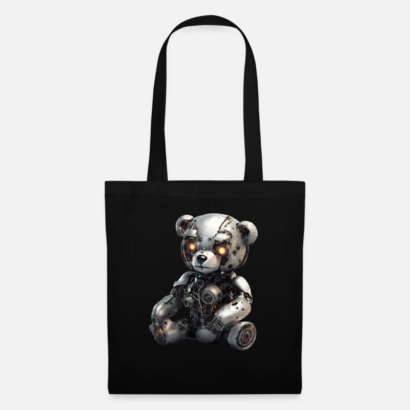 Cyborg Teddy Bear - Tote Bag - black