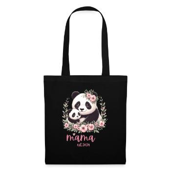 Mama est 2024 I Panda Bear Mum I First Time Mom - Stoffbeutel - Schwarz - Vorne