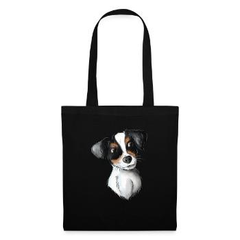Jack Russell Pattern 3 - Stoffbeutel - Schwarz - Vorne
