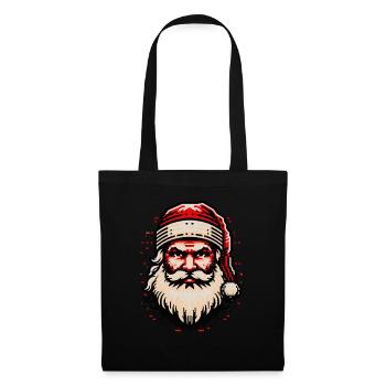 Père Noël de jeu vintage – Noël Pixel à l’ancienne - Sac en tissu - noir - Devant