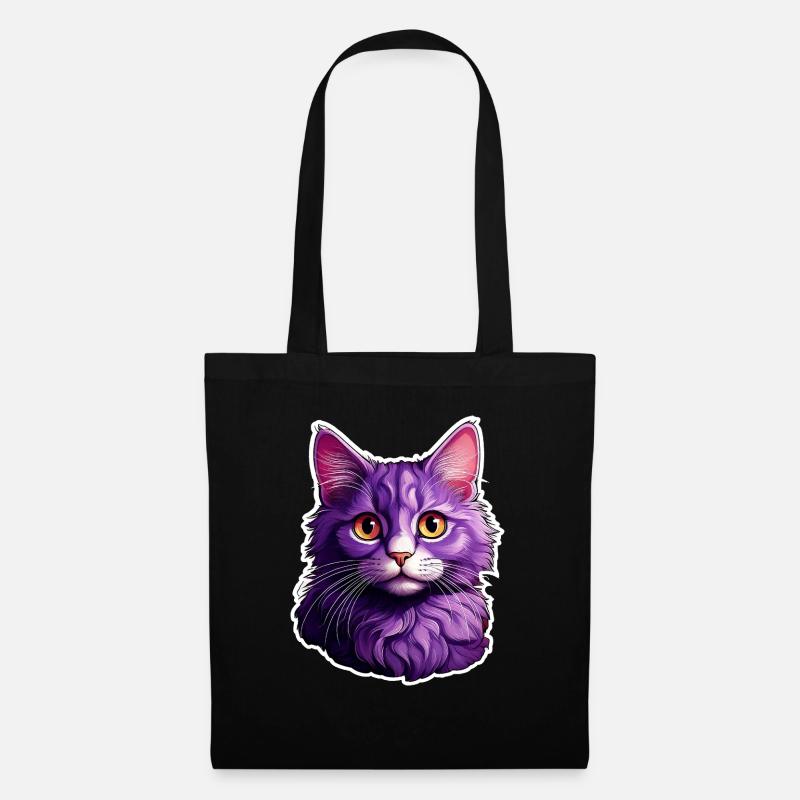 Katze modernes Design - Stoffbeutel - Schwarz