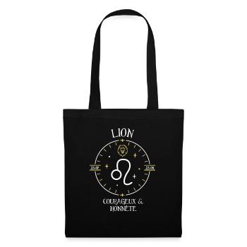 Du signe du Lion - Courageux et honnête - Sac en tissu - noir - Devant