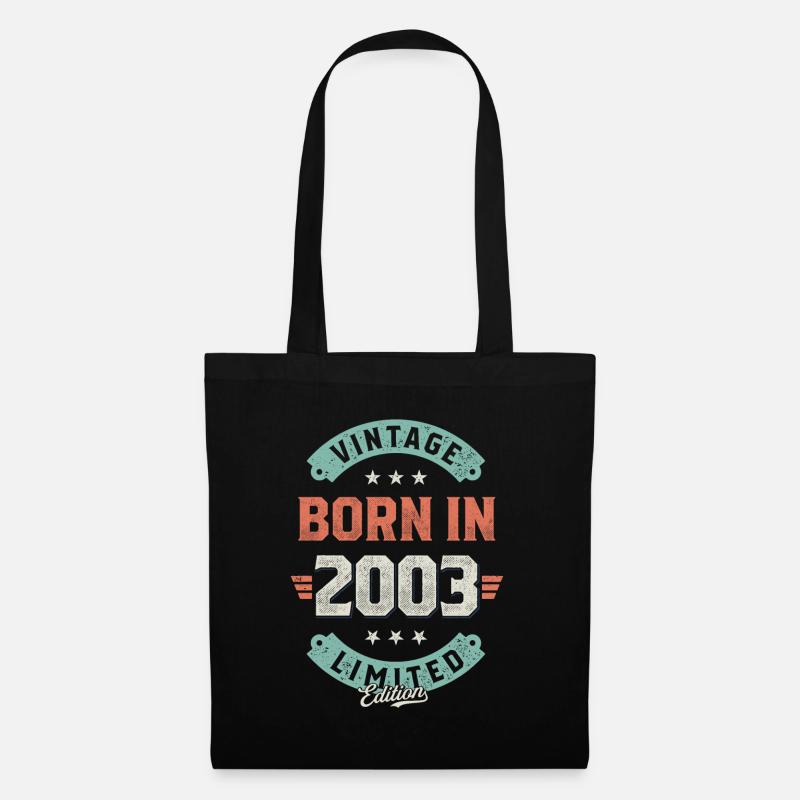 Vintage born in 2003 - Stoffbeutel - Schwarz
