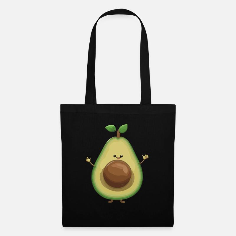 Avocado süß lustig Optimismus Geschenk - Stoffbeutel - Schwarz