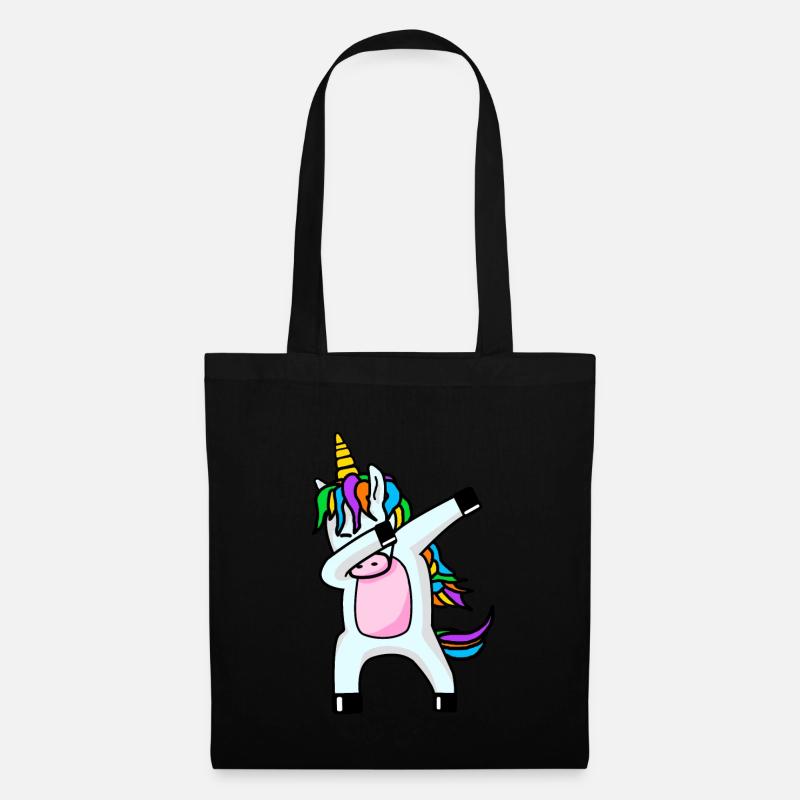 Dabbing Unicorn Dab dabbendes Einhorn - Stoffbeutel - Schwarz