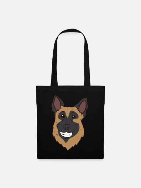 Deutscher Schäferhund - Kopf - Stoffbeutel - Schwarz