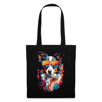 Lunettes de soleil chic : le border collie cool - Sac en tissu - noir - Devant
