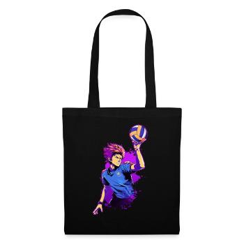Joueur de volley-ball - Chemise Anime - Sac en tissu - noir - Devant