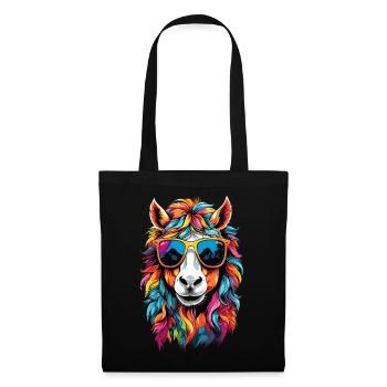 Horse Pony Rainbow Fluffy Cute Sunglasses - Tote Bag - black - Front