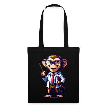 Cute Monkey Teacher - Stoffbeutel - Schwarz - Vorne