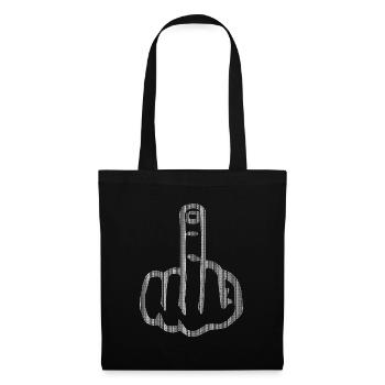 Texte de fond: "Va te faire foutre" doigt puant - Sac en tissu - noir - Devant