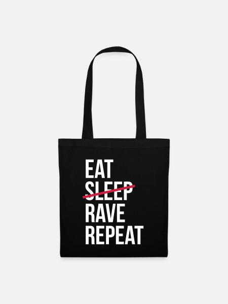 Eat Rave Repeat - Stoffbeutel - Schwarz