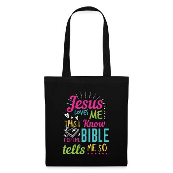 Jésus Design Oui Jésus m’aime Idée cadeau d’anniversaire - Sac en tissu - noir - Devant
