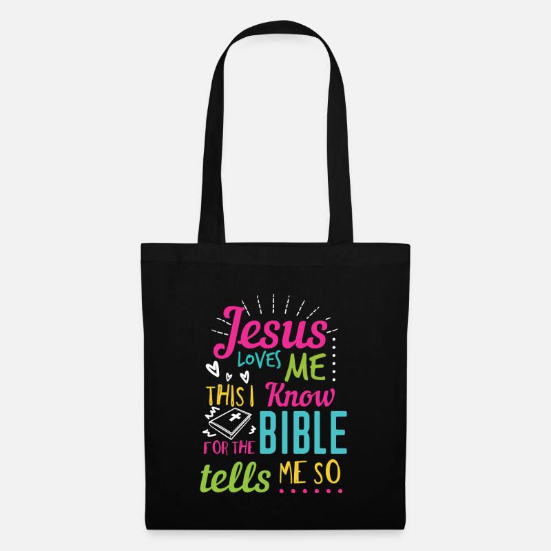 Jesus Design Ja Jesus liebt mich Geburtstagsgeschenkidee - Stoffbeutel - Schwarz