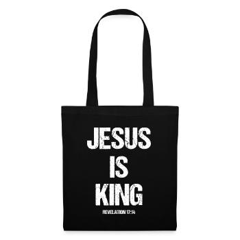Jesus ist der König Motivational Christian Catholic - Stoffbeutel - Schwarz - Vorne