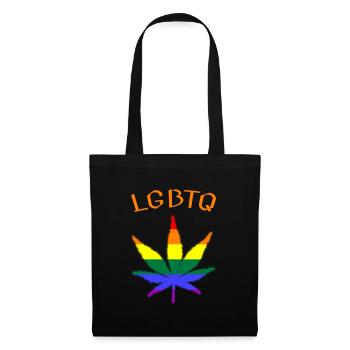 lgbtq, regenbogen, weed, ganja, pride month, csd - Stoffbeutel - Schwarz - Vorne