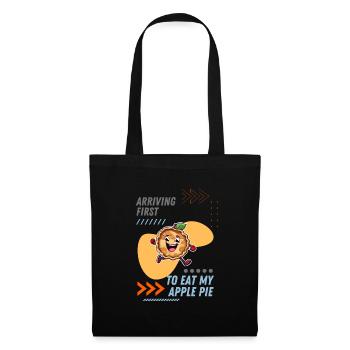 Dessin de tarte aux pommes - Sac en tissu - noir - Devant