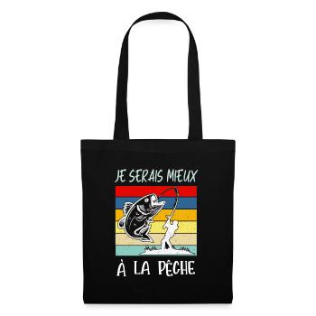 je serais mieux à la pêche - Sac en tissu - noir - Devant
