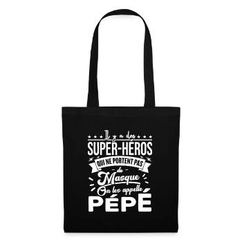 Mon Pépé Est Un Héro Qui Ne Porte Pas De Masque - Sac en tissu - noir - Devant