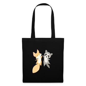 Raton laveur renard doux animaux doux amour des animaux cadeau - Sac en tissu - noir - Devant