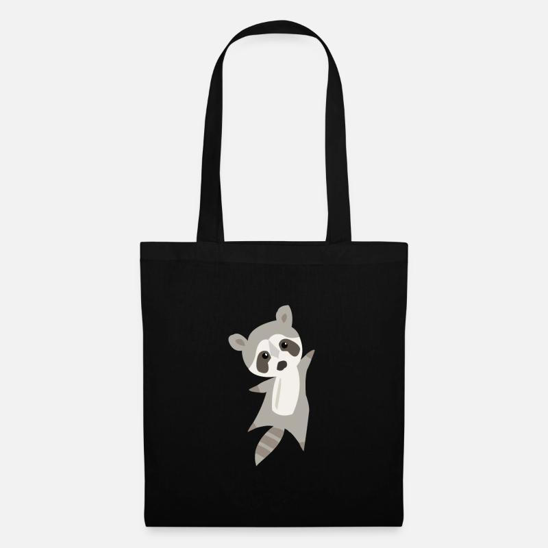 Waschbär - Stoffbeutel - Schwarz