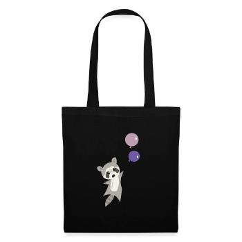 Raton laveur ballon volant doux drôle cadeau enfants - Sac en tissu - noir - Devant
