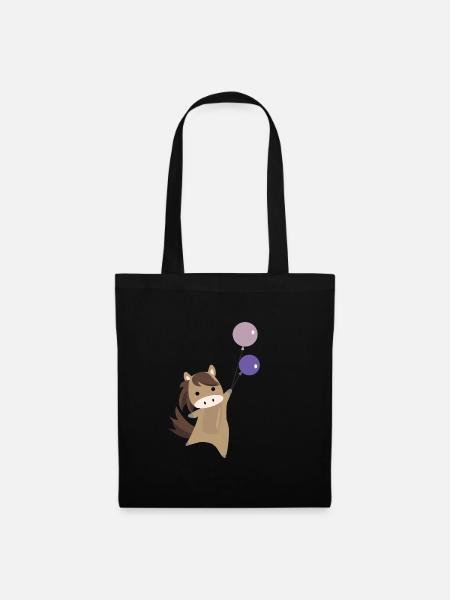 Ballon de cheval volant poney mignon pour les enfants - Sac en tissu - noir