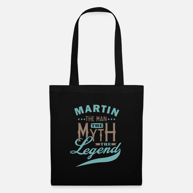 Martin tshirt personalisierte Vorname martin - Stoffbeutel - Schwarz