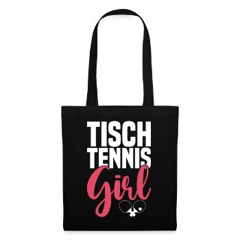 Table tennis girl saying with table tennis bat - Tote Bag - black - Front