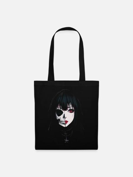 Skeletal Face Girl - Tote Bag - black
