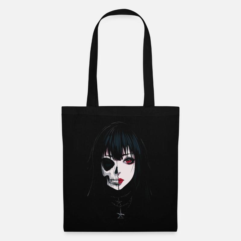 Skeletal Face Girl - Tote Bag - black