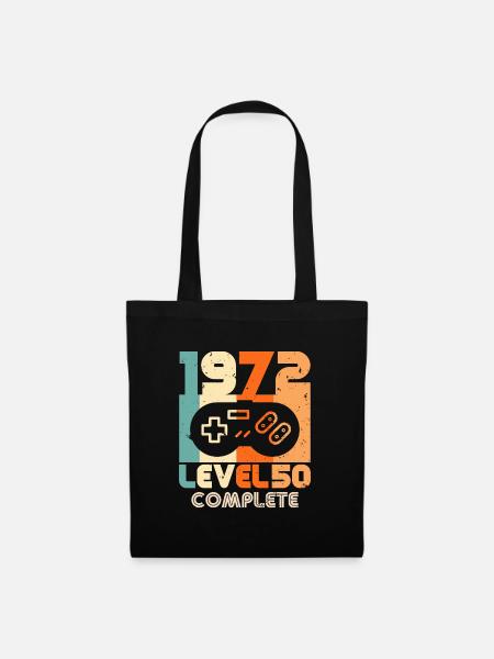 50 Geburtstag 1972 Vintage Jahrgang Retro Geschenk - Stoffbeutel - Schwarz