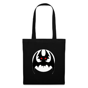 Chauve-souris et lune drôle d’autocollant effrayant cool - Sac en tissu - noir - Devant