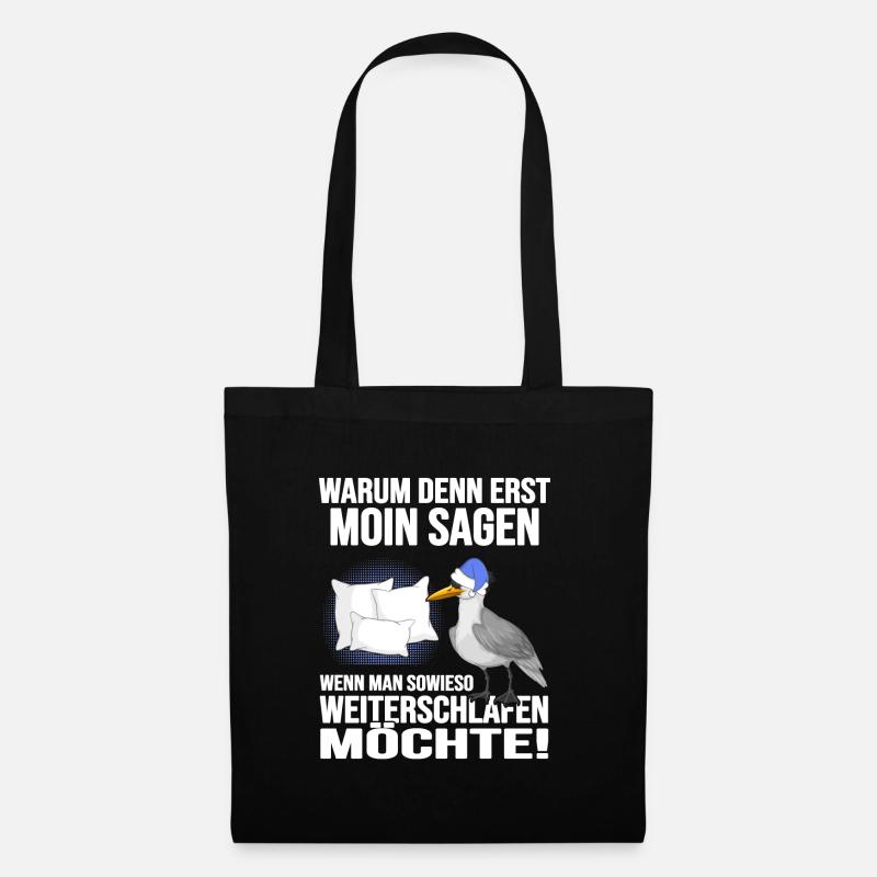 Küstenkind Moin moin Langschläfer Morgenmuffel - Stoffbeutel - Schwarz