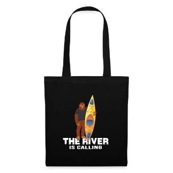 kayak ice canoe ice paddle canoe "river is calling" - Tote Bag - black - Front
