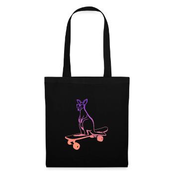 Skateboard Kangourou Skateboard Skater - Sac en tissu - noir - Devant