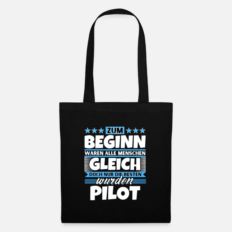 Zum Beginn gleich die besten wurden Pilot - Stoffbeutel - Schwarz