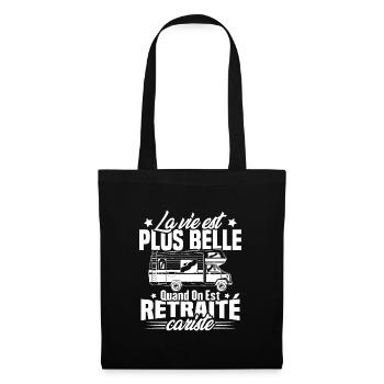 Retraité et camping-cariste - Sac en tissu - noir - Devant