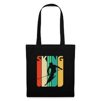 Awesome 70er Jahre Vintage Retro Skifahren Geschenke für Skifahrer - Stoffbeutel - Schwarz - Vorne