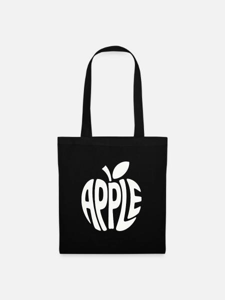Apfel - Coole Frucht Logo - Stoffbeutel - Schwarz