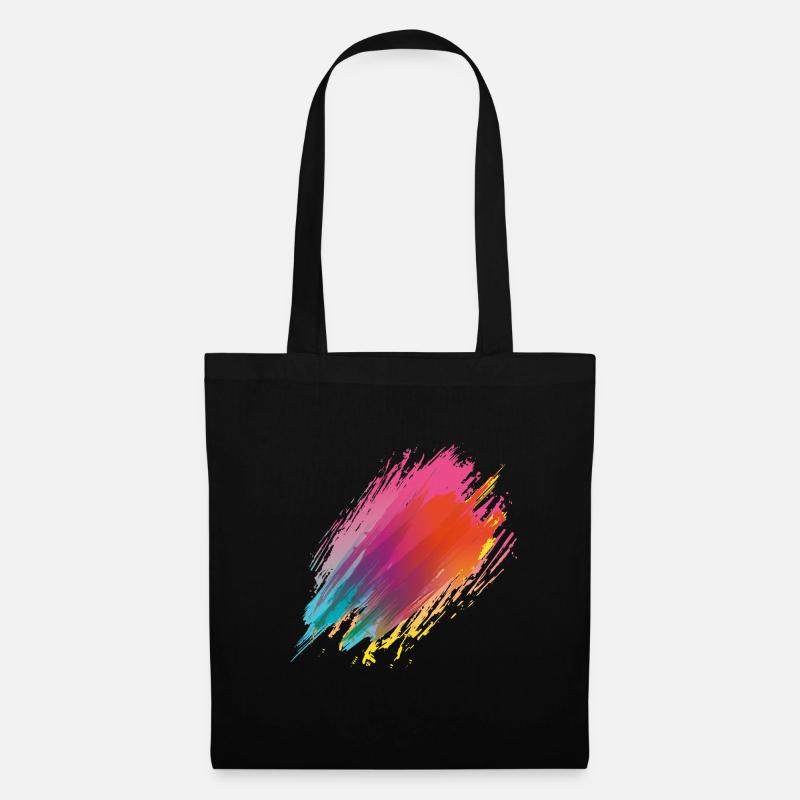 Holi Klecks Spritzer Festival Geschenk bunt Farbe - Stoffbeutel - Schwarz