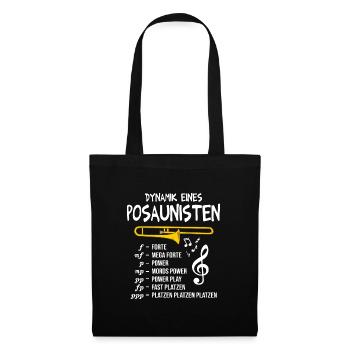 Posaune Dynamik eines Posaunisten Blasmusik - Stoffbeutel - Schwarz - Vorne