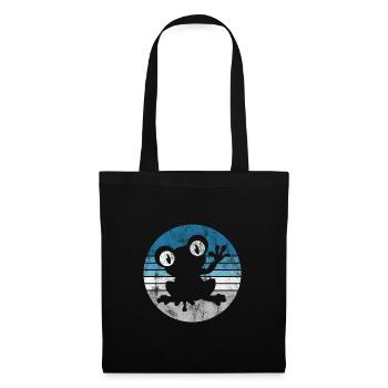 Frosch Frösche Geschenk für Kinder Lustig Witzig - Stoffbeutel - Schwarz - Vorne
