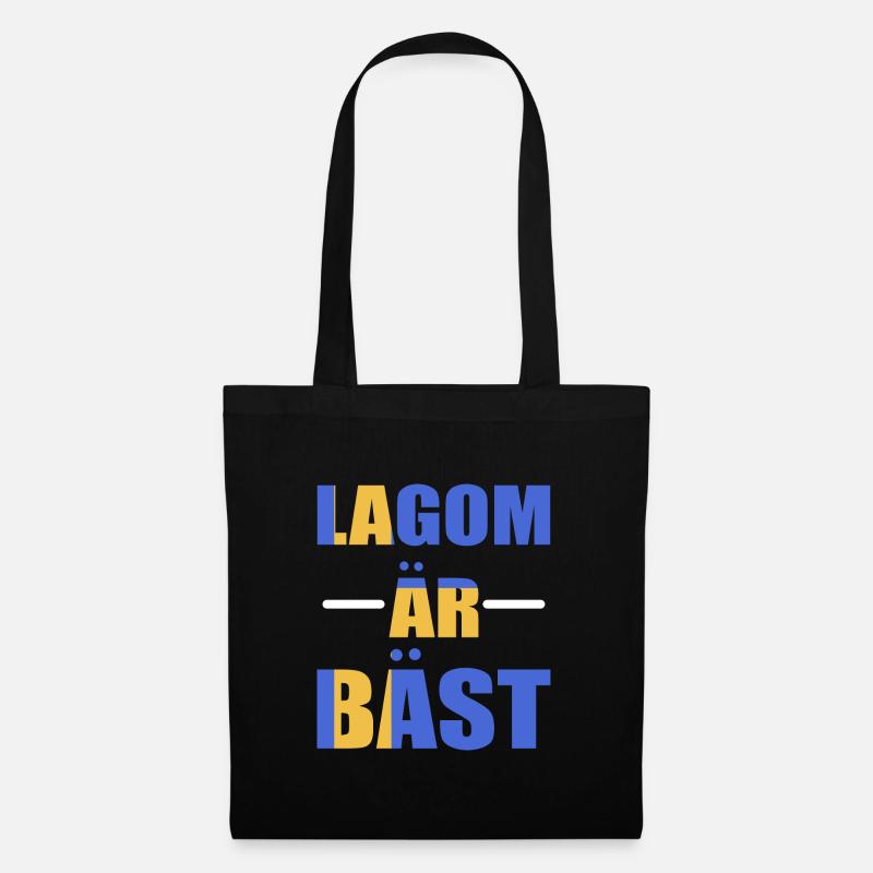 Schweden Schwedisch Lagom - Stoffbeutel - Schwarz