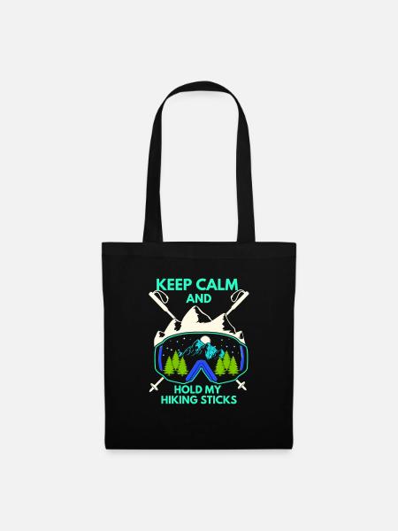 Keep calm Hiking - Wintersport - Schnee - Wandern - Stoffbeutel - Schwarz