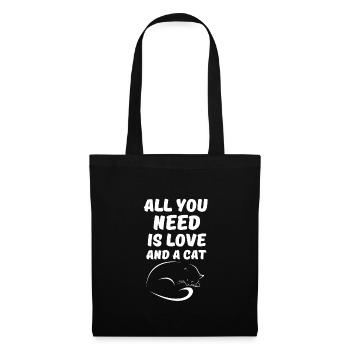 all you need is love and a cat - Sac en tissu - noir - Devant