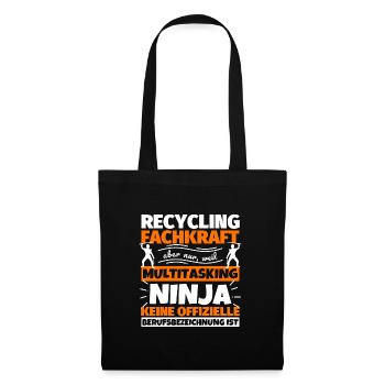 Recycling Fachkraft - Stoffbeutel - Schwarz - Vorne