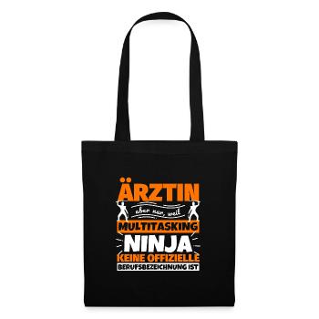 Ärztin - Stoffbeutel - Schwarz - Vorne