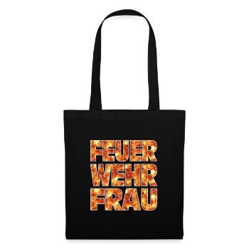Feuerwehrfrau - Stoffbeutel - Schwarz - Vorne