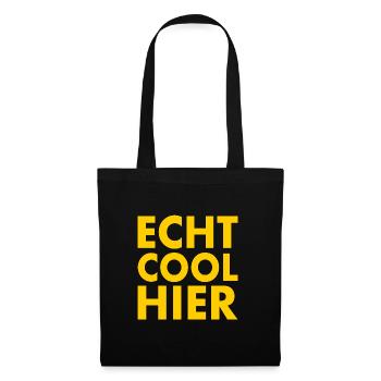 Echt cool hier - Stoffbeutel - Schwarz - Vorne
